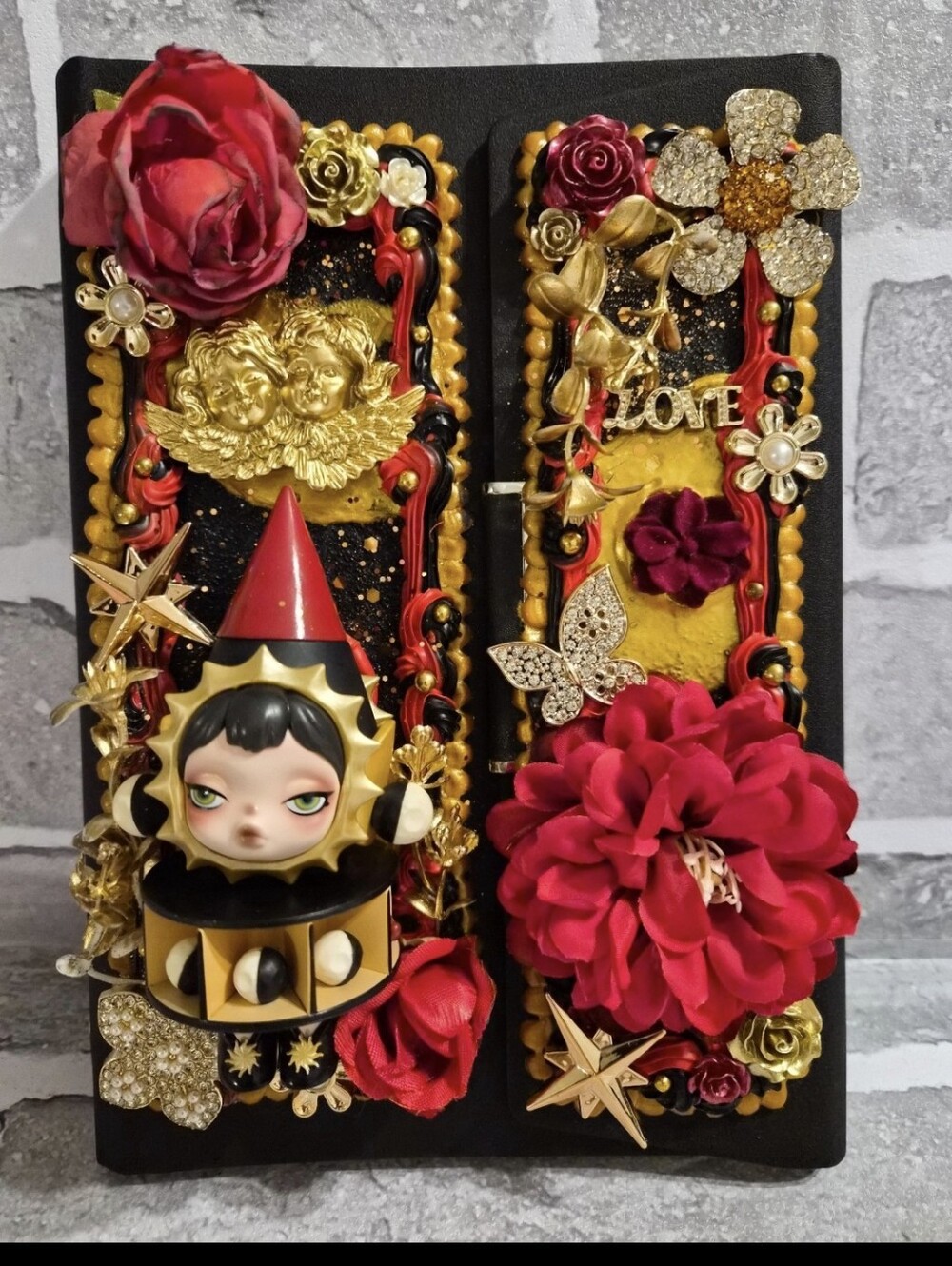 Handmade Customized Notebook with Skullpanda figurine (Image to Reality)